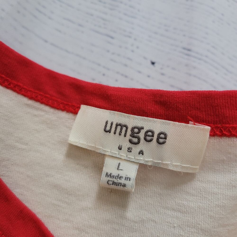 Umgee Size L Colorblock Mixed Print Fabric Long S… - image 8